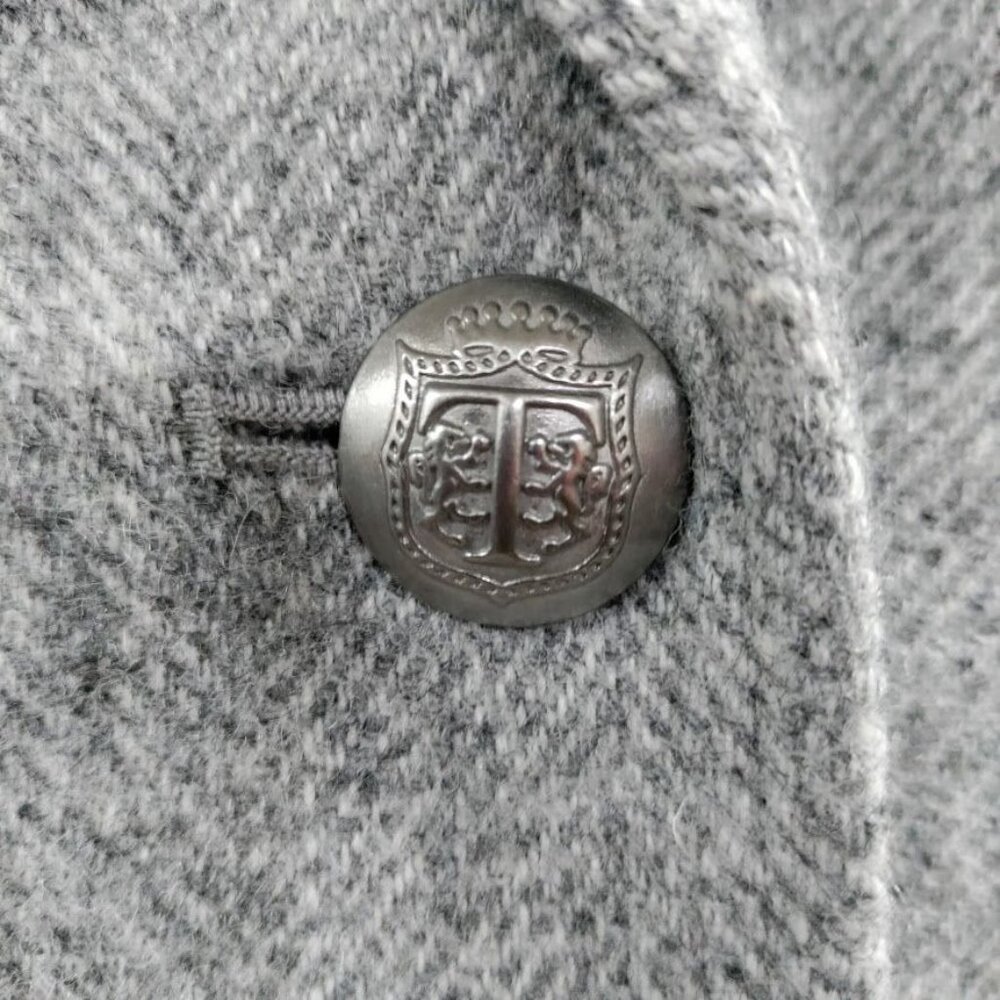 Talbots Wool Aberdeen Houndstooth Notch Lapel Single Breasted Blazer Gray US 2 - Picture 10 of 15